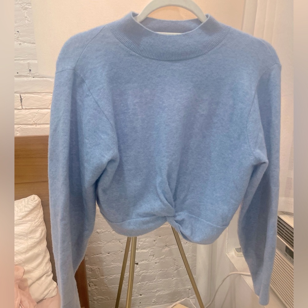 & Other Stories Cropped Mock Neck Sweater